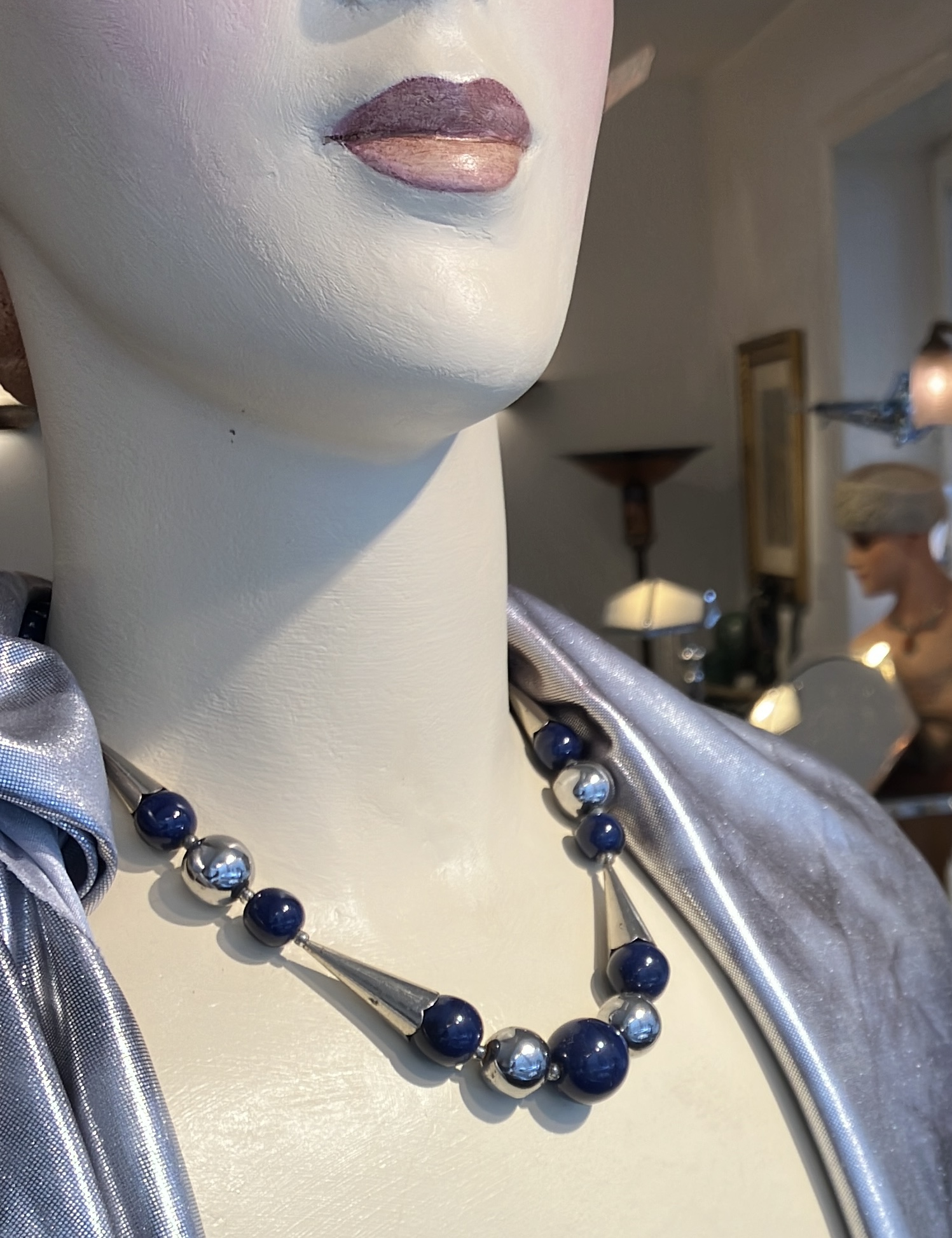 Collier Jakob Bengel, Blau/Silber