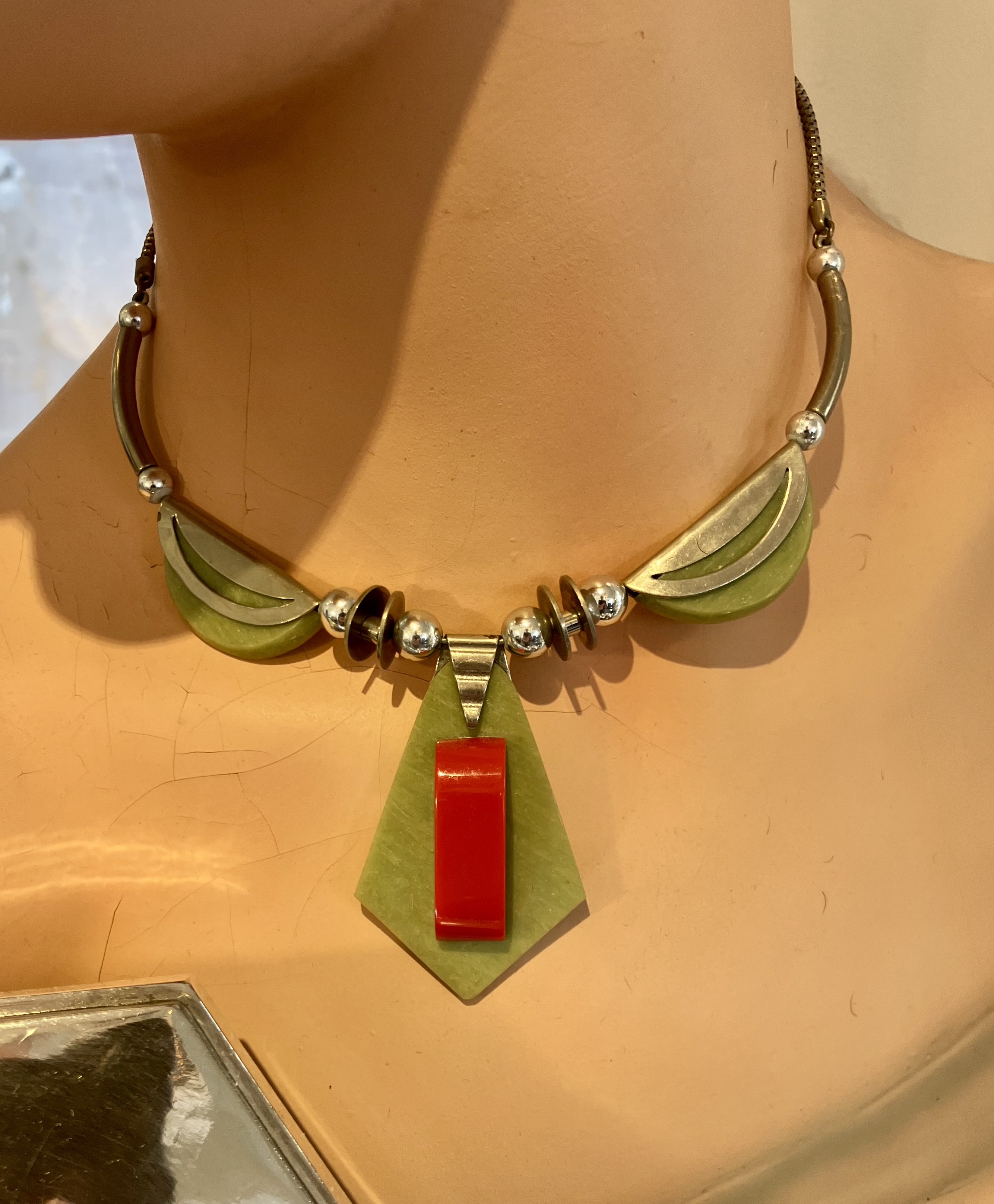 Collier Jakob Bengel, Grün/Rot