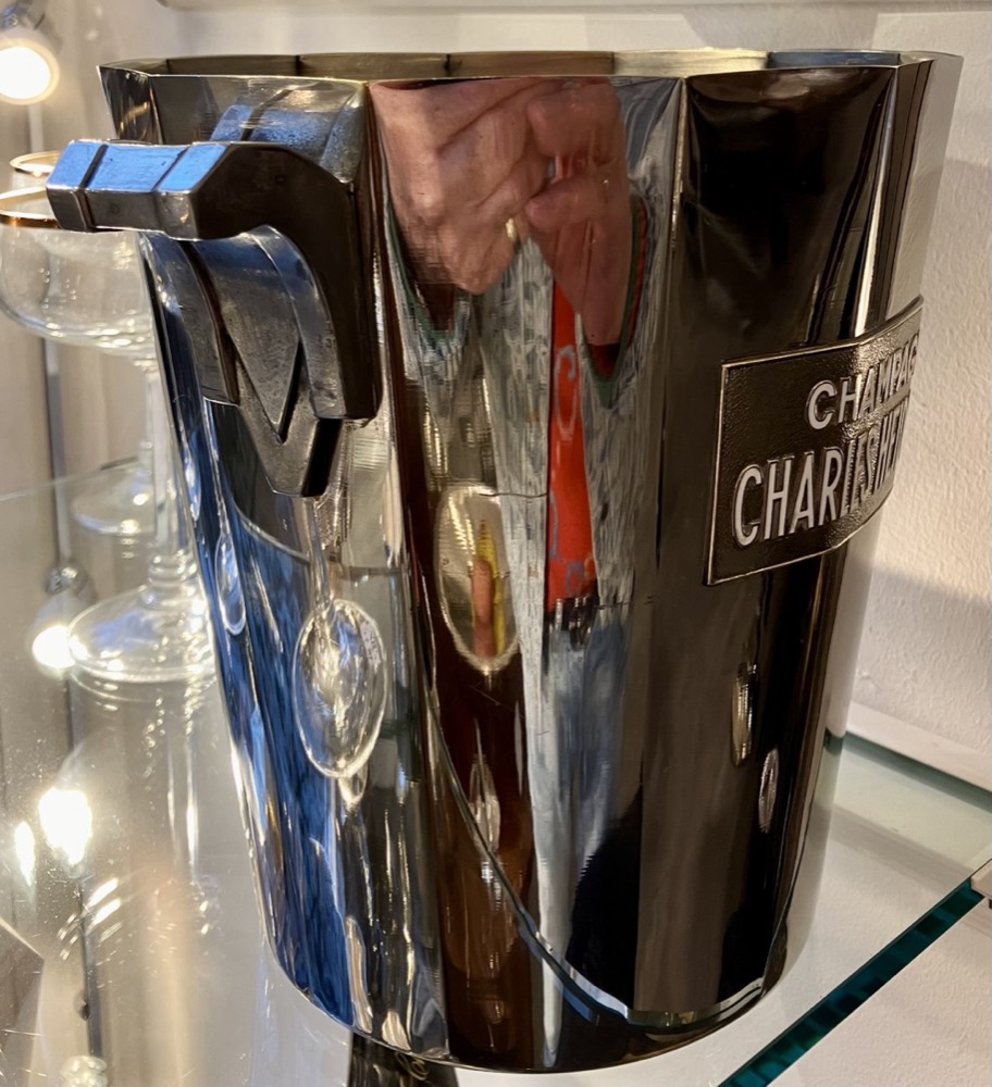 Champagnerkühler Charles Heidsieck – Nickel, signiert Argit Paris – Bild 2