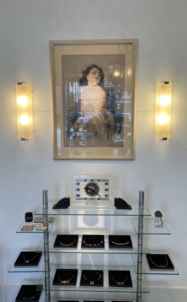 Art Déco Portrait of a Lady, Framed Drawing