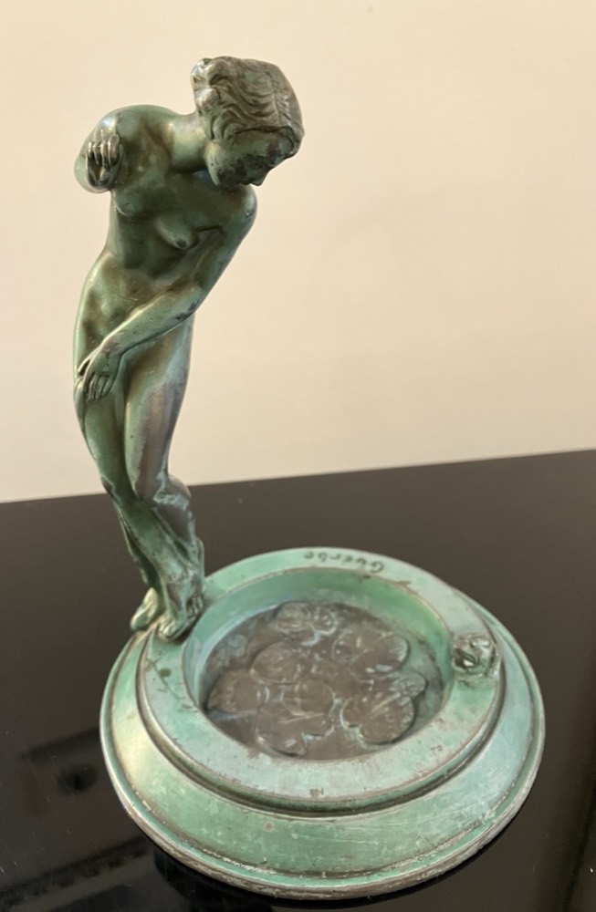 Guerbe Nymph Figure, Green Patina
