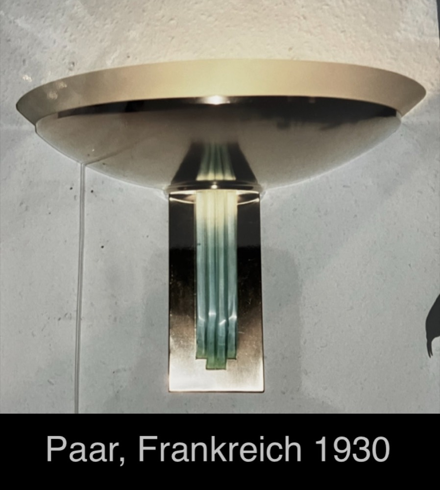 Paar Wandlampen, Chrom und Glas