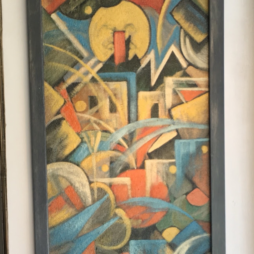 Oil Painting – Cubist-Abstract, Signed: Herm. Platz 1949