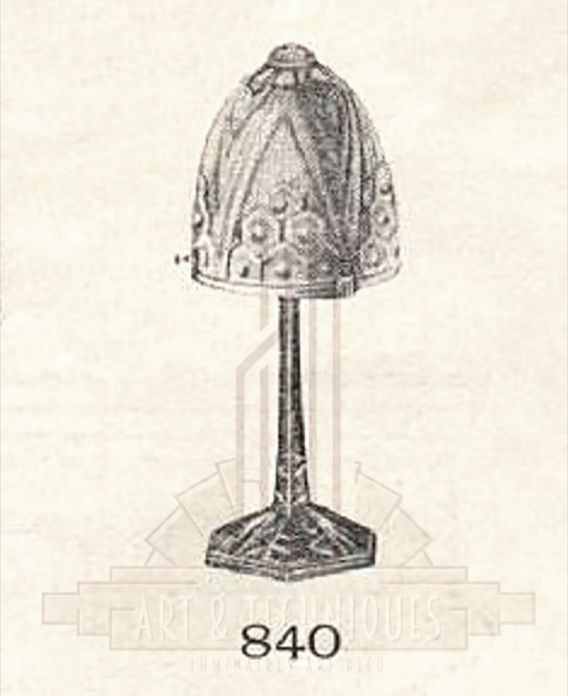 Table lamp – frosted glass bell shade, Signed: Muller Freres Luneville – Bild 2