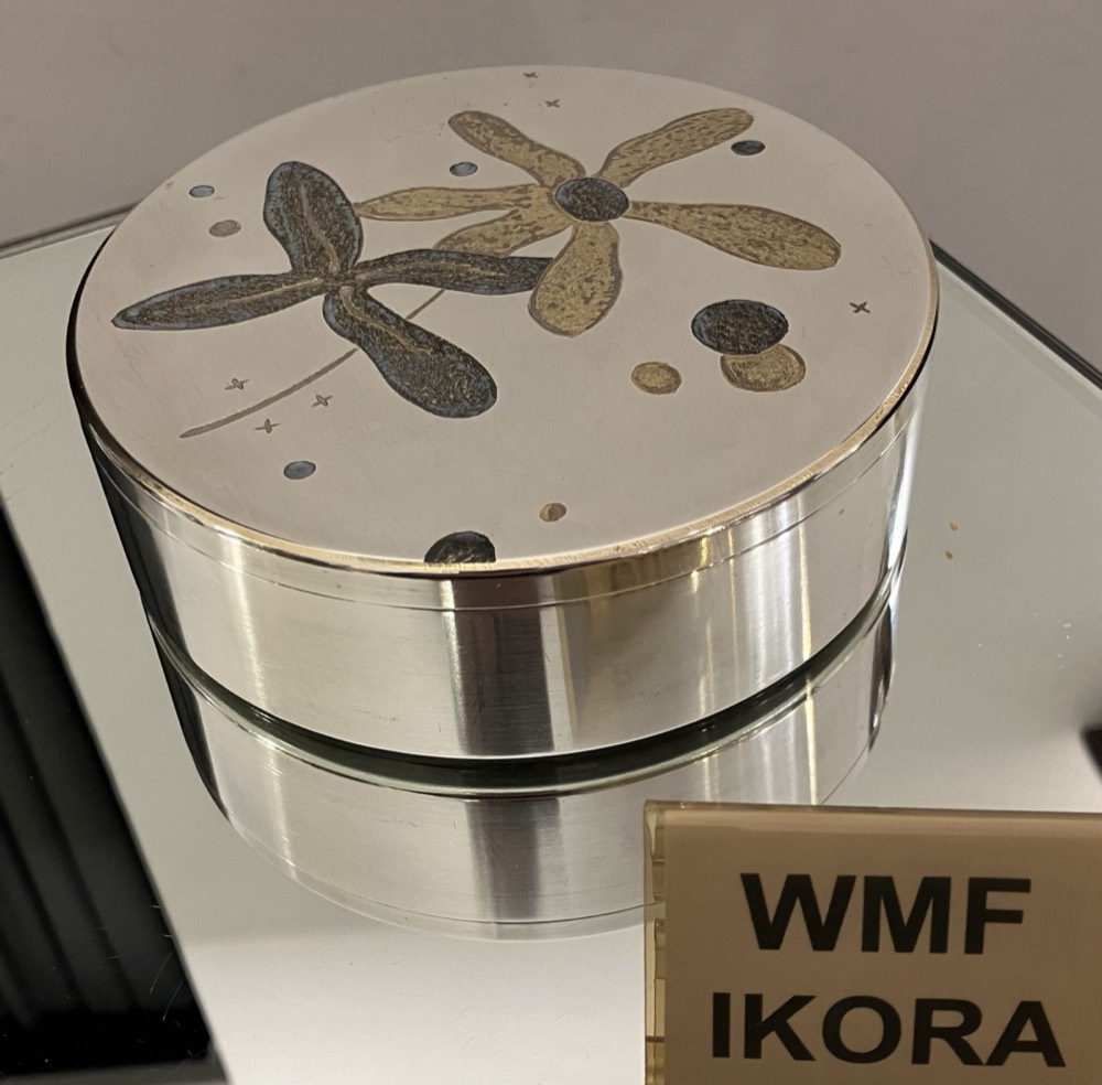 WMF Ikora Lidded box – Silver-Plated, Floral Lid Decoration, Glass Insert