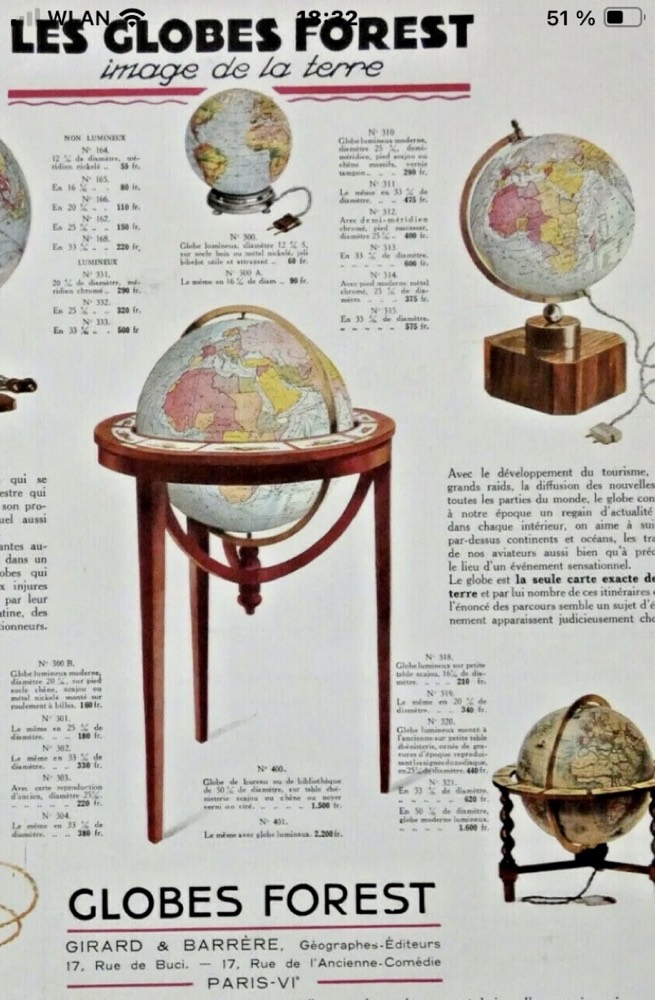 Illuminated globe, Jacques Adnet – Bild 2